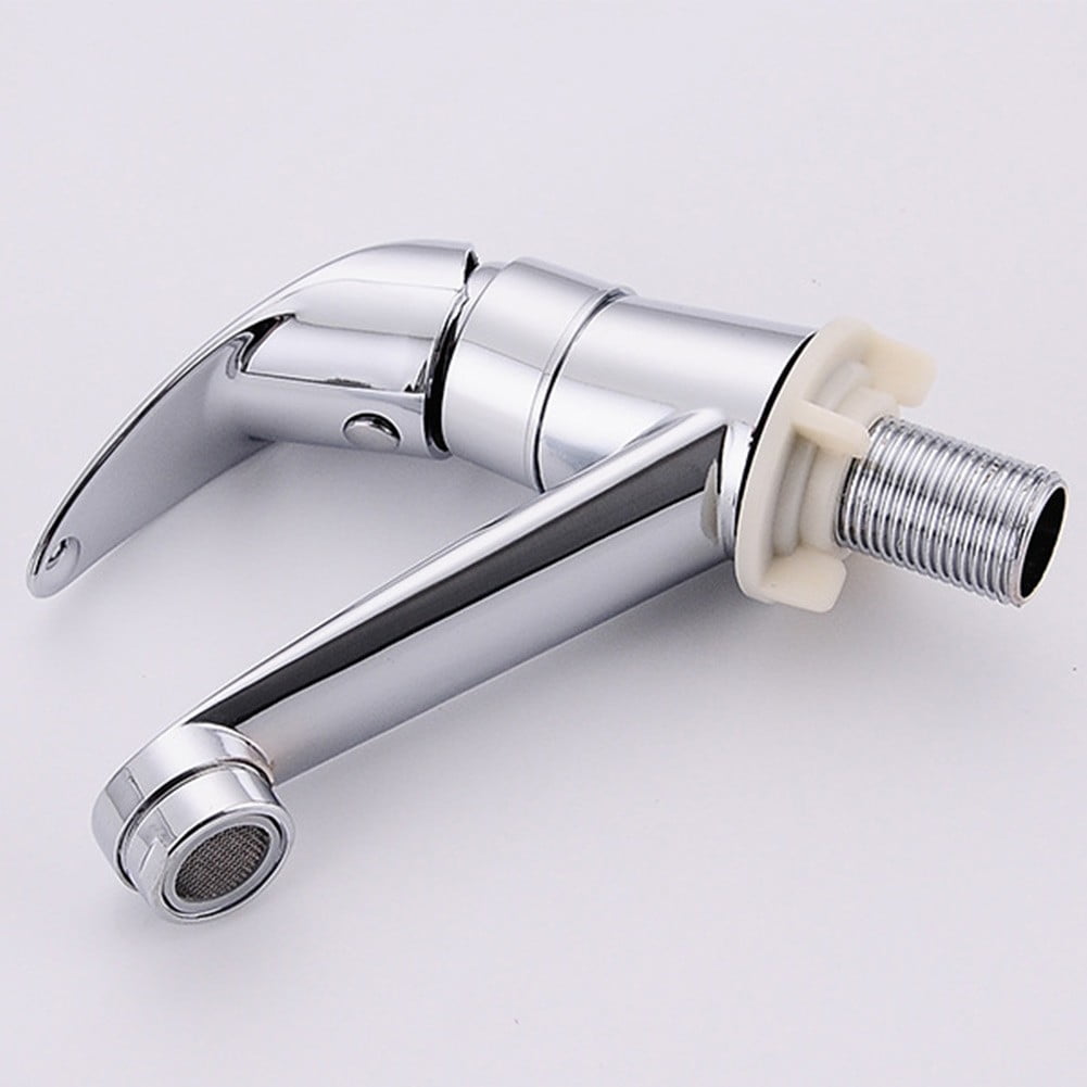 Arkzeo Chrome Basin Faucet Cold Sink Water Basin Tap Single Handle Faucet Tap Deck Mounted for Bathroom Kitchen Replacement