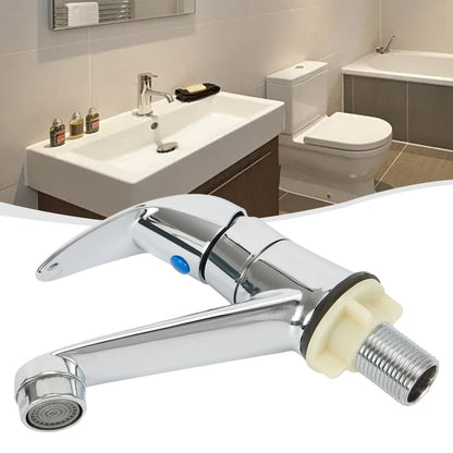 Arkzeo Chrome Basin Faucet Cold Sink Water Basin Tap Single Handle Faucet Tap Deck Mounted for Bathroom Kitchen Replacement