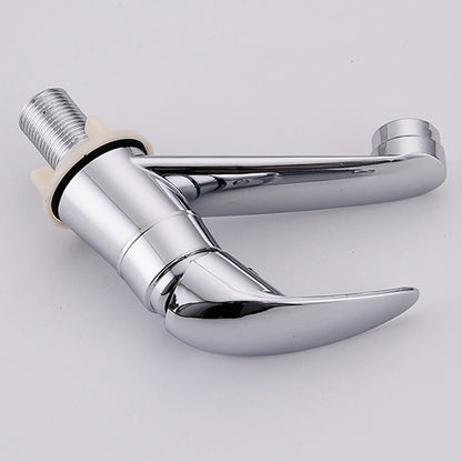 Arkzeo Chrome Basin Faucet Cold Sink Water Basin Tap Single Handle Faucet Tap Deck Mounted for Bathroom Kitchen Replacement