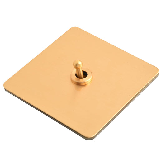 Toggle Light Rocker Switch 1/2 Way Retro Brass Plate Lever 86 Type Toggle Switch 1 Gang Smile Home 1 Gang