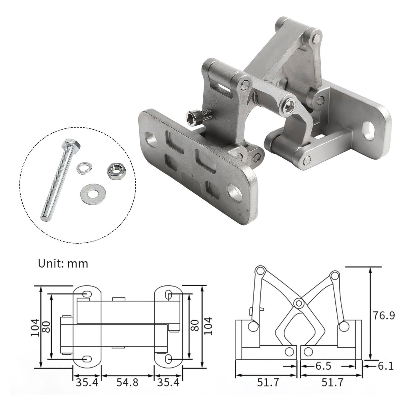 Heavy Duty Stainless Steel Stone Door Hinge Open Invisible Fire Hydrant S( 70Kg) Smile Home M（150Kg）
