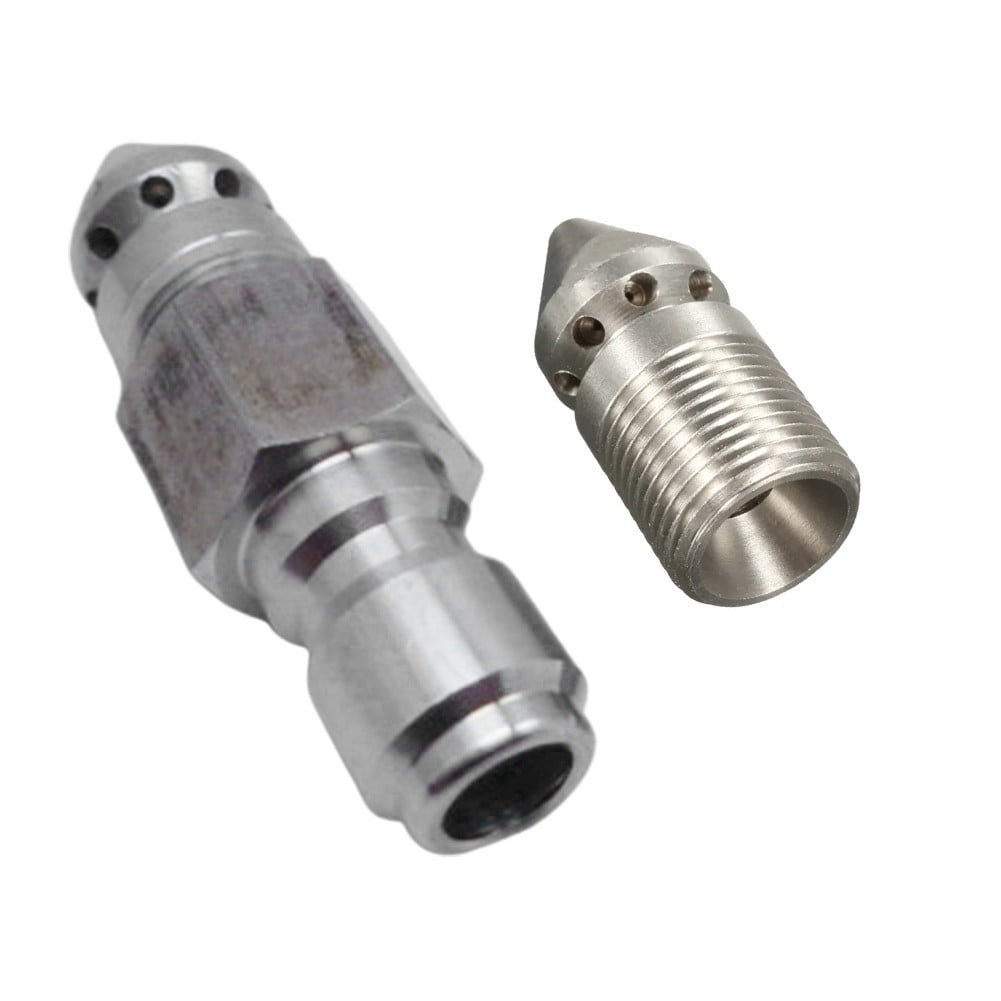 Pressure Washer Drain Sewer Cleaning Jetter Nozzle 3/8"9 Jets Male/Quick Connect 3/8 Quick Plug Smile Home
