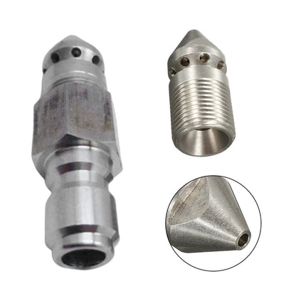 Pressure Washer Drain Sewer Cleaning Jetter Nozzle 3/8"9 Jets Male/Quick Connect 3/8 Quick Plug Smile Home