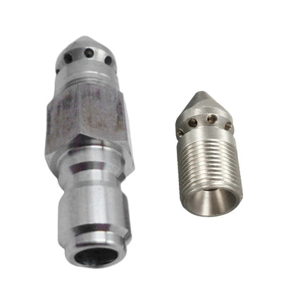Pressure Washer Drain Sewer Cleaning Jetter Nozzle 3/8"9 Jets Male/Quick Connect 3/8 Quick Plug Smile Home