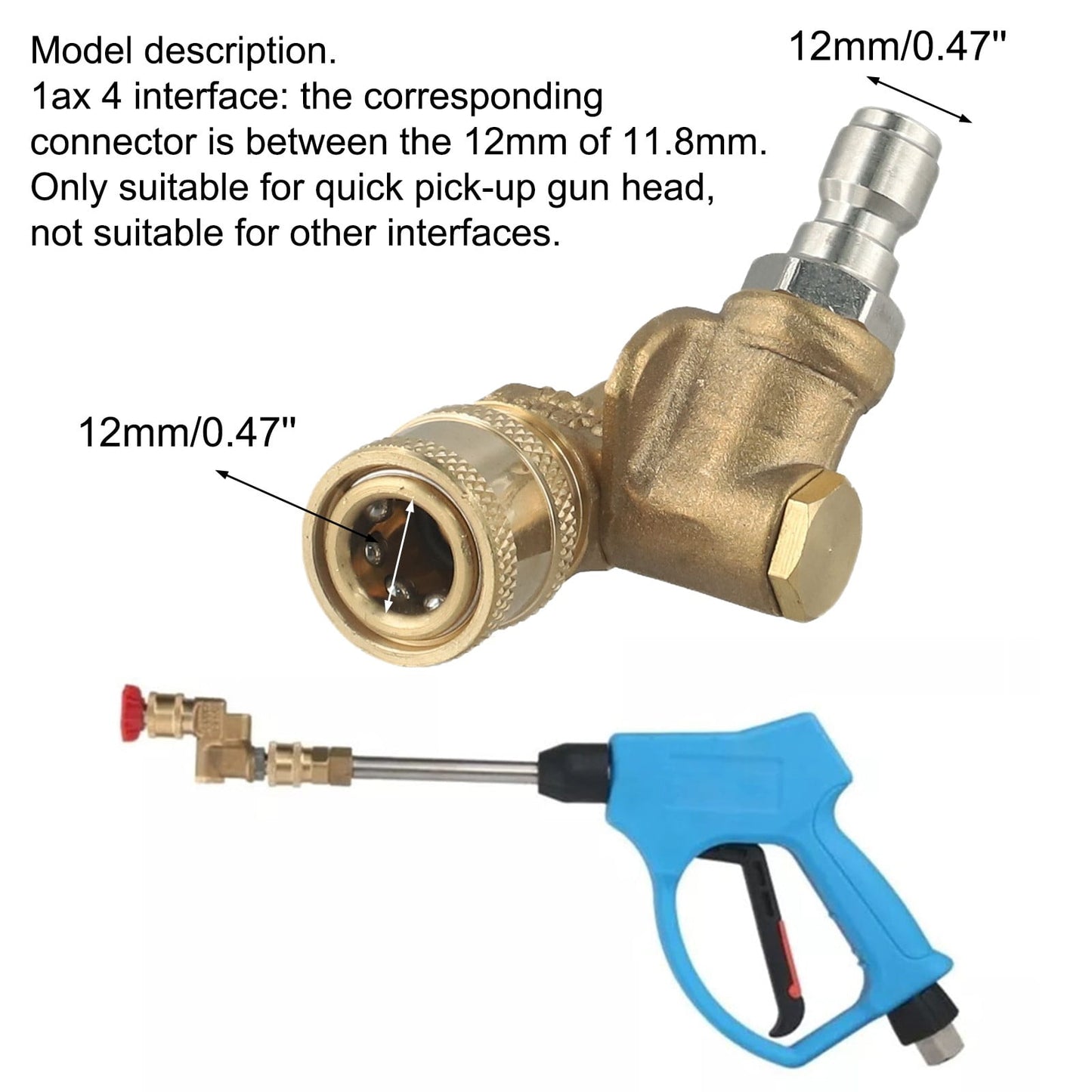 Pressure Washer Nozzle For 360 Degree Pivoting Coupler Cleaning Connector Smile Home