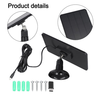 Solar Panel for Blink Camera: 4W Outdoor Solar Charger with 9.84ft Cable! C Black Smile Home Dc Black