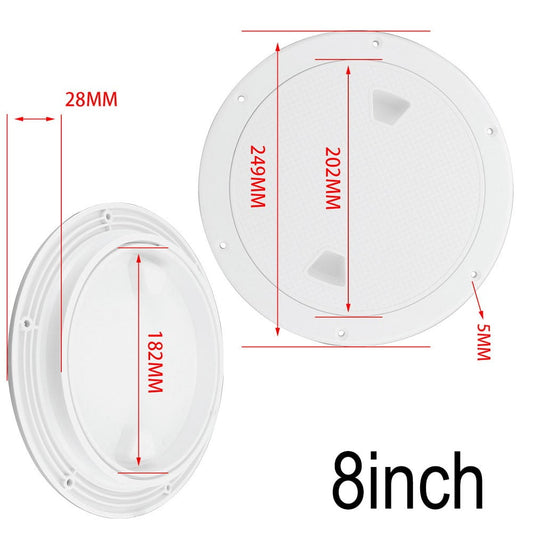 4" 6" 8" White Round Abs Marine Boat Inspection Hatch With Detachable Cover Non Slip Deck Access Panel For Yacht And Watercraft 4 Inch 8"