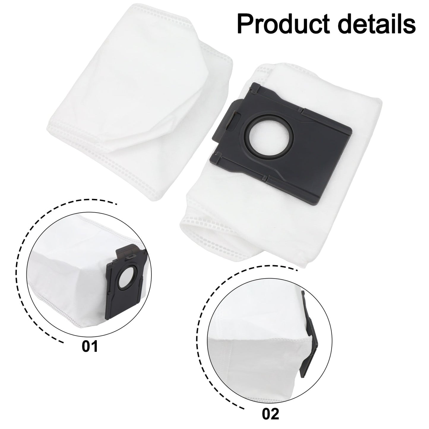 Wodtesl 8Pcs Dust Bags For Dreame D10 Plus Gen 2 L10s Plus Robot Vacuum Cleaner Accessories Sweeper Parts For Home Cleaning Supplies