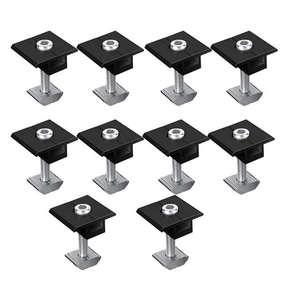 Solar Panel Adjustable Bracket Clamp Wide Photovoltaic Support Fixing PV End Clamps Mounting 30mm/35mm 10X 35mm Medium clamp