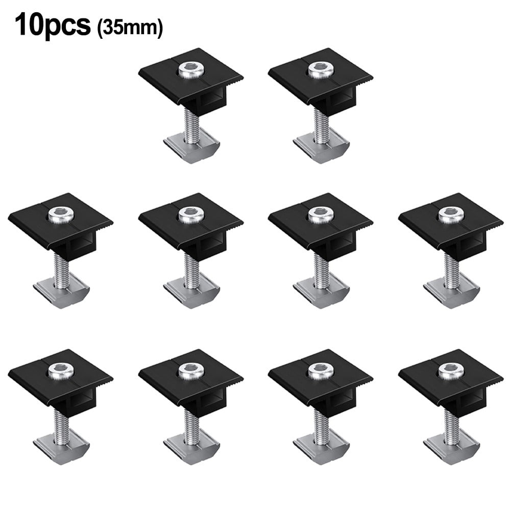 Solar Panel Adjustable Bracket Clamp Wide Photovoltaic Support Fixing PV End Clamps Mounting 30mm/35mm 10X 35mm Medium clamp