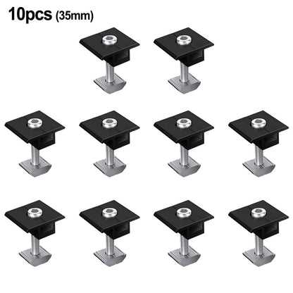 Solar Panel Adjustable Bracket Clamp Wide Photovoltaic Support Fixing PV End Clamps Mounting 30mm/35mm 10X 35mm Medium clamp