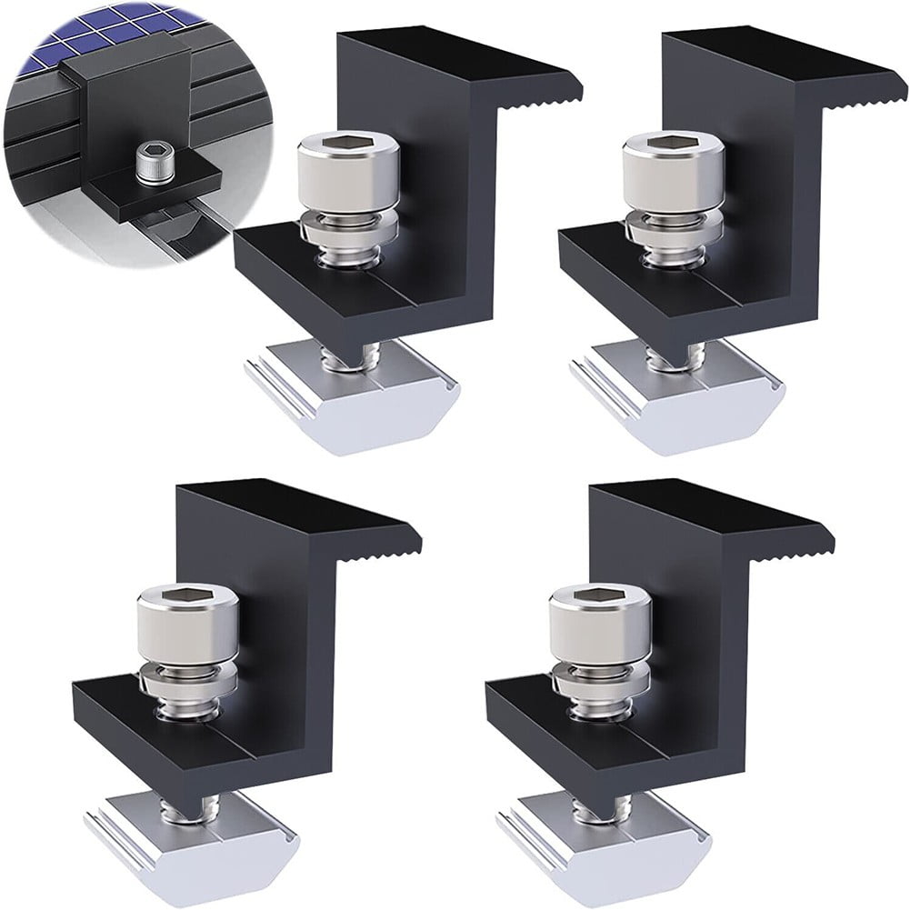 Solar Panel Adjustable Bracket Clamp Wide Photovoltaic Support Fixing PV End Clamps Mounting 30mm/35mm 10X 35mm Medium clamp