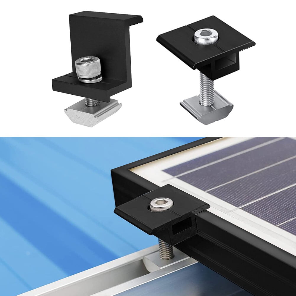 Solar Panel Adjustable Bracket Clamp Wide Photovoltaic Support Fixing PV End Clamps Mounting 30mm/35mm 10X 35mm Medium clamp