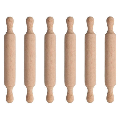 Mini Wooden Rolling Pins Set - Perfect for Kids Baking & Crafting Fun! 6pcs