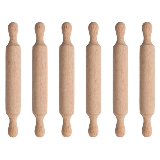 Mini Wooden Rolling Pins Set - Perfect for Kids Baking & Crafting Fun! 6pcs