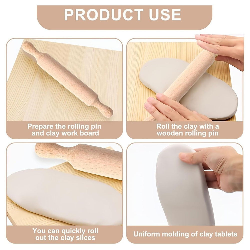 Mini Wooden Rolling Pins Set - Perfect for Kids Baking & Crafting Fun! 6pcs