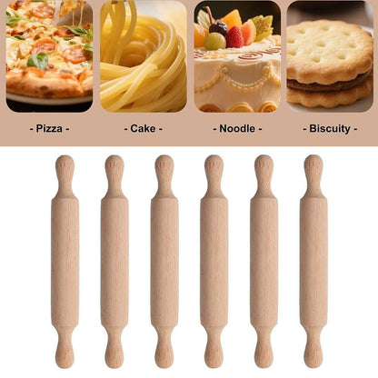 Mini Wooden Rolling Pins Set - Perfect for Kids Baking & Crafting Fun! 6pcs