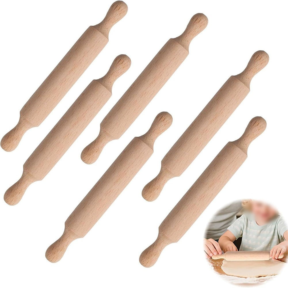 Mini Wooden Rolling Pins Set - Perfect for Kids Baking & Crafting Fun! 6pcs