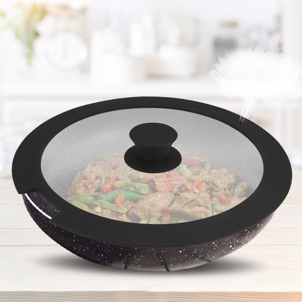 Sleek Black White Silicone Lids Available in Size Range of 18cm to 26cm B 20CM