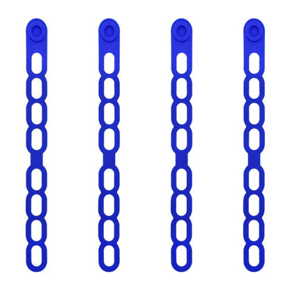 4 Pcs Silicone Latch Strap Tie for Slow Cooker Lid Lunch Box Bundling Organizing Black Blue
