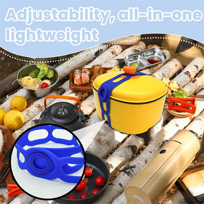 4 Pcs Silicone Latch Strap Tie for Slow Cooker Lid Lunch Box Bundling Organizing Black Blue
