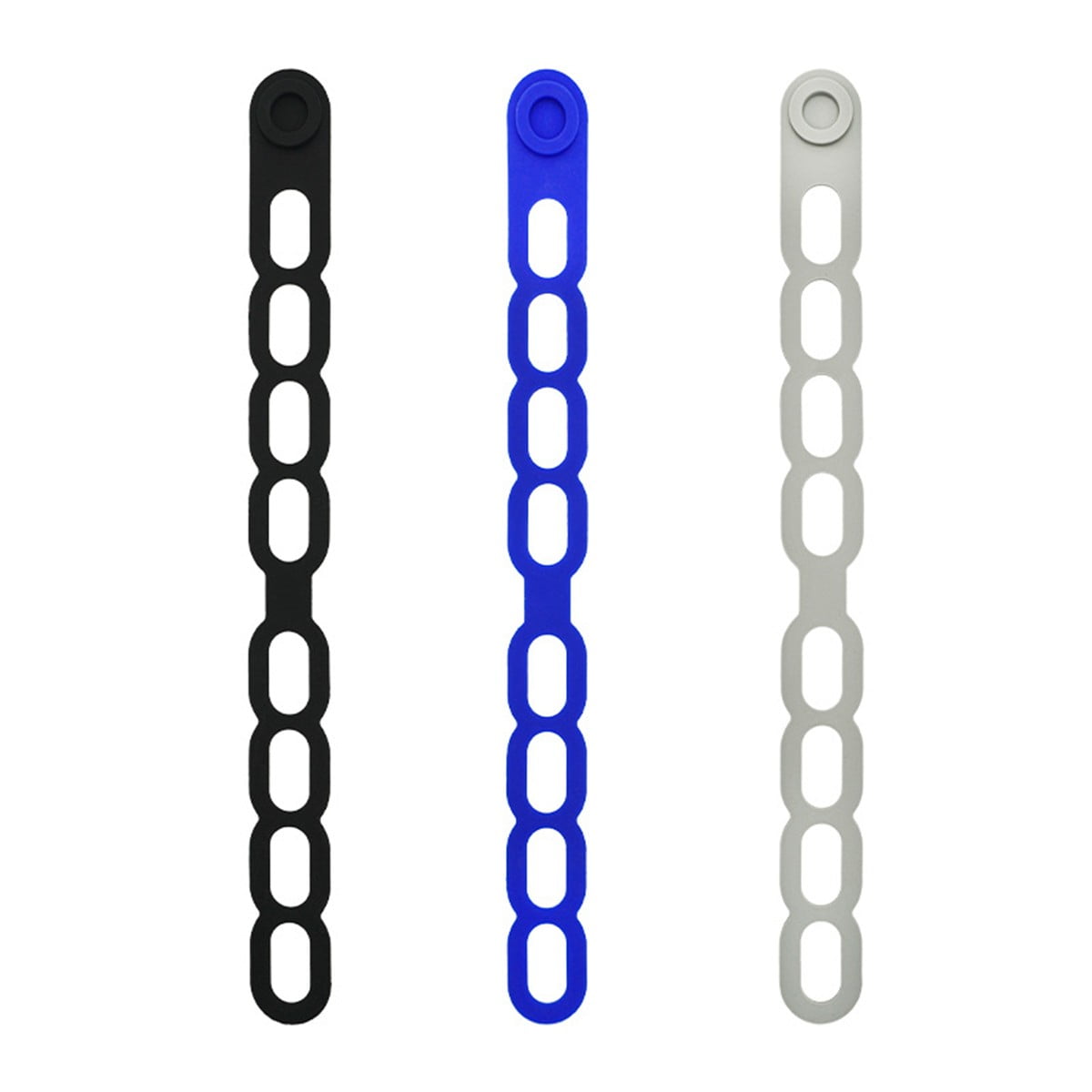 4 Pcs Silicone Latch Strap Tie for Slow Cooker Lid Lunch Box Bundling Organizing Black Blue