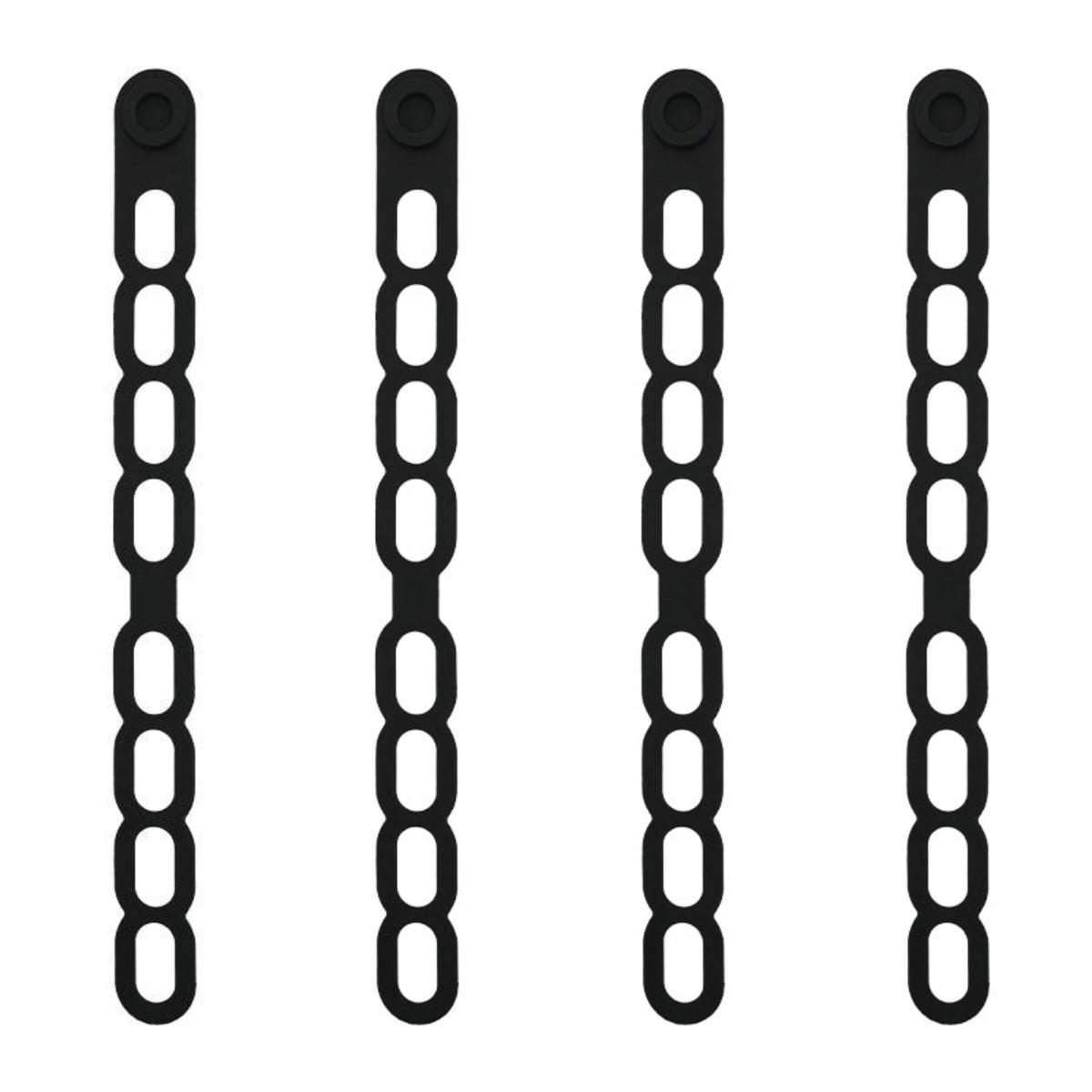 4 Pcs Silicone Latch Strap Tie for Slow Cooker Lid Lunch Box Bundling Organizing Black Blue