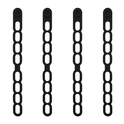 4 Pcs Silicone Latch Strap Tie for Slow Cooker Lid Lunch Box Bundling Organizing Black Blue