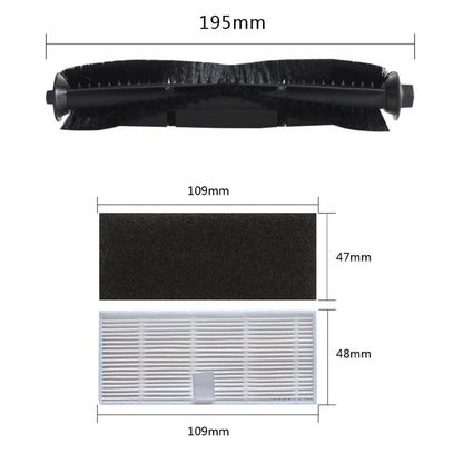 Luolandi Filter Side Brush Roller Brush For IHome Self Empty Robot Vacuum Cleaner IHRV6 IHRV14 Home Appliance Parts \ufeffhousehold Cleaning A