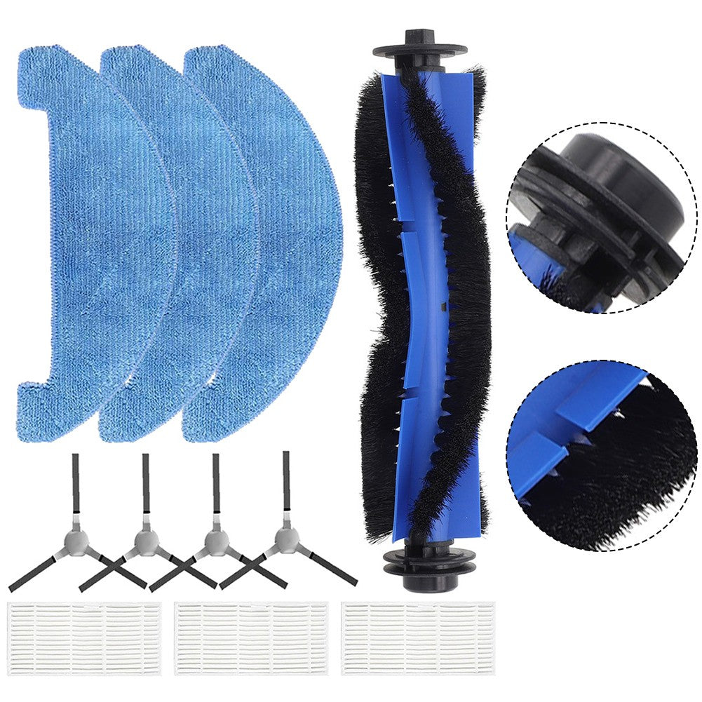 Complete Set of Replacement Accessories for Loorow AT800 3In1 Robot Vacuum Includes Brushes and Mop Pads for Effective Cleaning