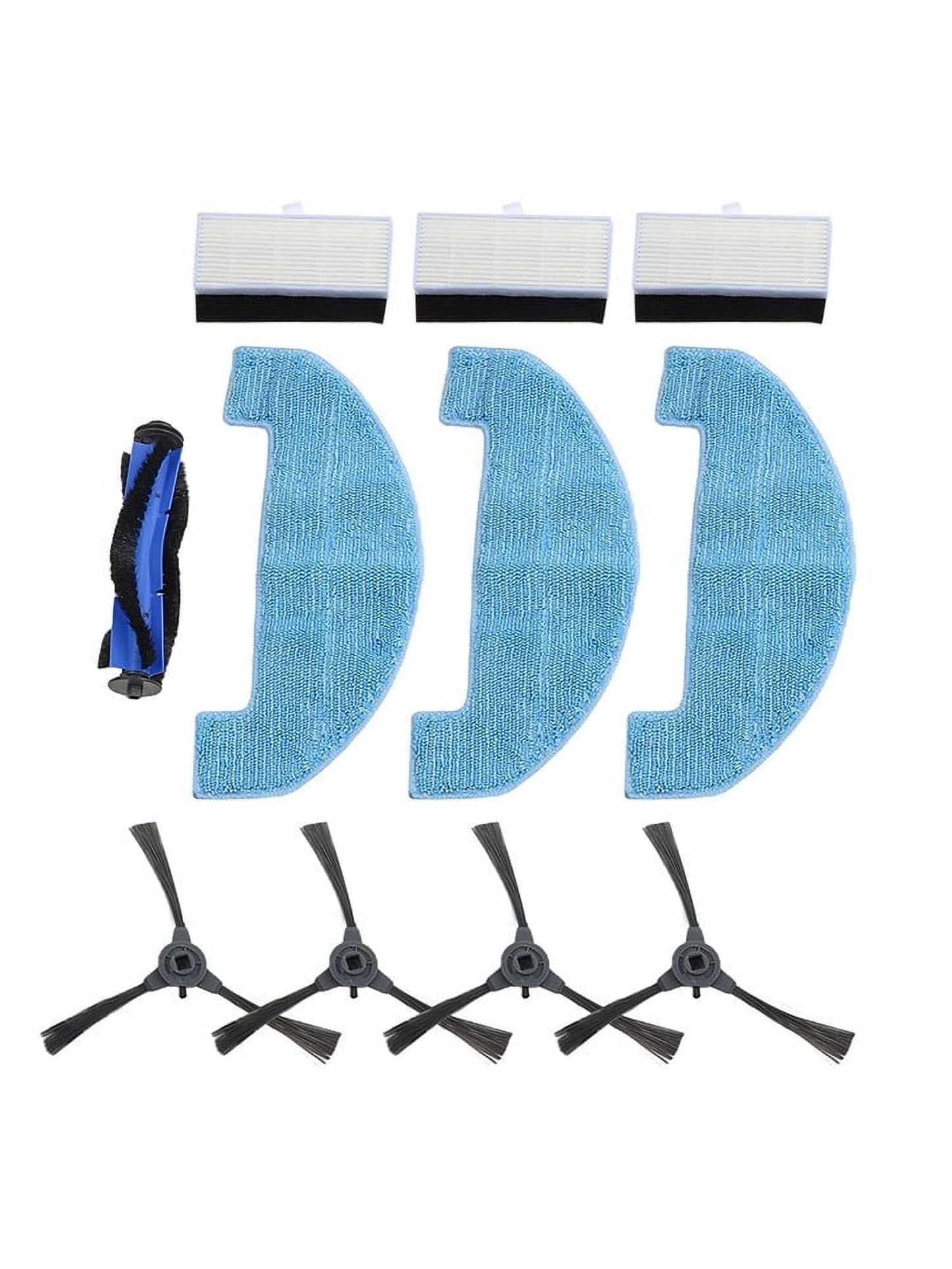 Complete Set of Replacement Accessories for Loorow AT800 3In1 Robot Vacuum Includes Brushes and Mop Pads for Effective Cleaning