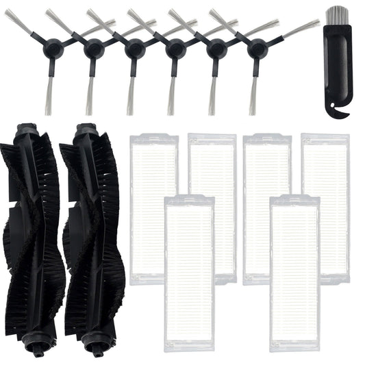 Convenient Replacement Parts for WYZE Robot Vacuum Cleaner WVCR200S 2 Main Roller Brush 6 Side Brush 6 Filter