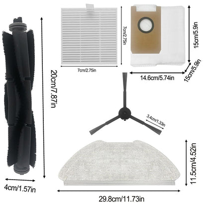 Main Brush Filters Mop Cloths Dust Bags For AIRROBO T20 T20+ Vacuum Cleaner B