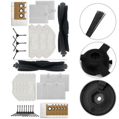 Main Brush Filters Mop Cloths Dust Bags For AIRROBO T20 T20+ Vacuum Cleaner B