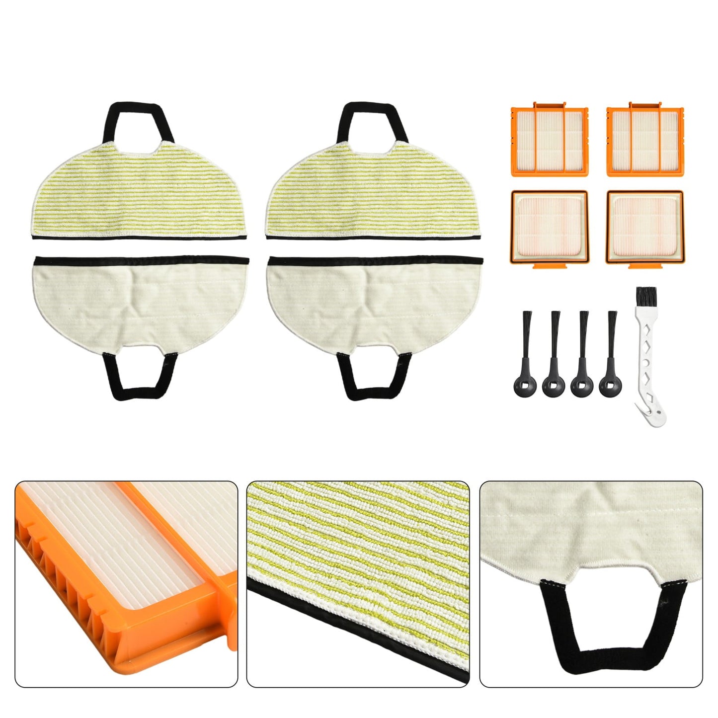 For Shark RV2610WA RV2620WA RV2410WD AV2610WA AI Ultra 2-in-1 Robot Vacuum Cleaner Filter Rag Side Brush Kit