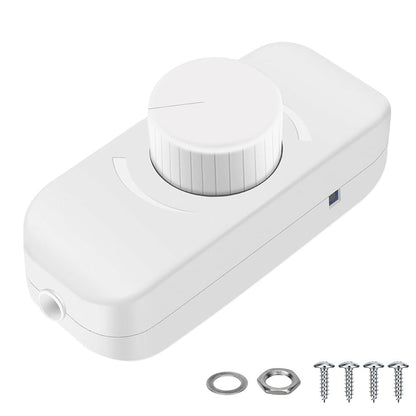 Inline Dimmer Switch For 12V 24V Led Lights Frequency Adjustable Push On/Off Rotary Control For Smooth Brightness Adjustment White