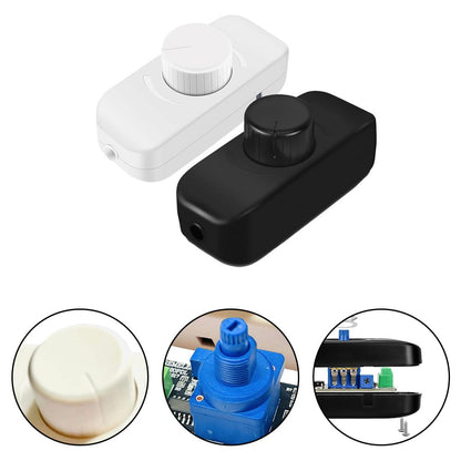 Inline Dimmer Switch For 12V 24V Led Lights Frequency Adjustable Push On/Off Rotary Control For Smooth Brightness Adjustment White