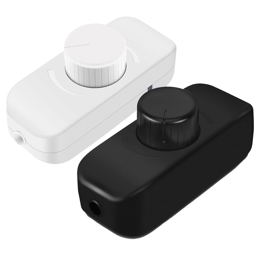 Inline Dimmer Switch For 12V 24V Led Lights Frequency Adjustable Push On/Off Rotary Control For Smooth Brightness Adjustment White