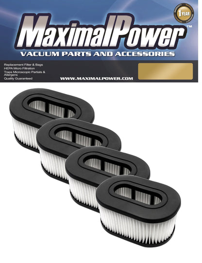 MaximalPower Replacement Filter Compatible for Hoover Foldaway, Widepath, Turbopower & Runabout Vacuum Cleaner 4 Pack.