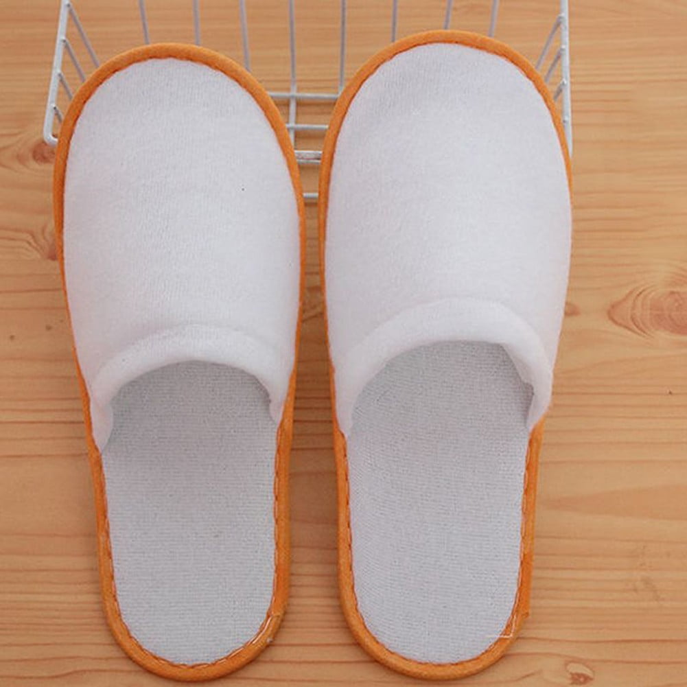 10Pairs Spa Hotel Guest Soft Slippers Closed Toe Disposable Travel Slipper.