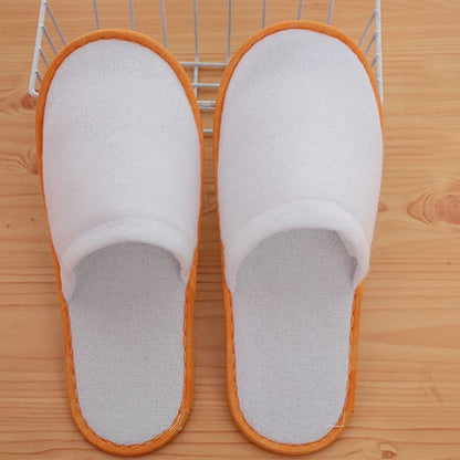 10Pairs Spa Hotel Guest Soft Slippers Closed Toe Disposable Travel Slipper.