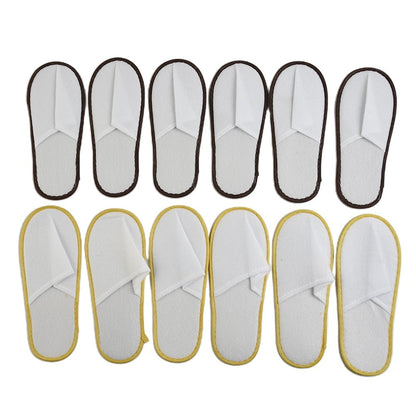 10Pairs Spa Hotel Guest Soft Slippers Closed Toe Disposable Travel Slipper.