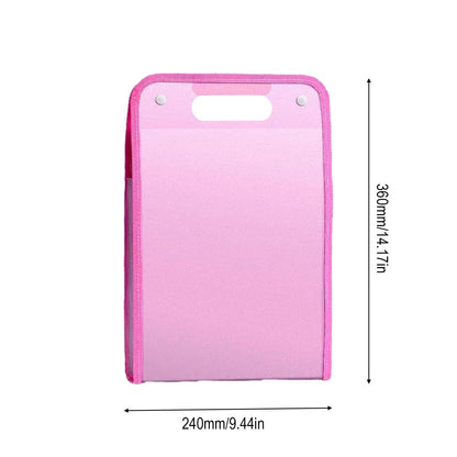 Portable Vertical Expanding Accordion Folder with 13 Pockets, Large Capacity File Organizer Bag A4 Letter Size P-ink