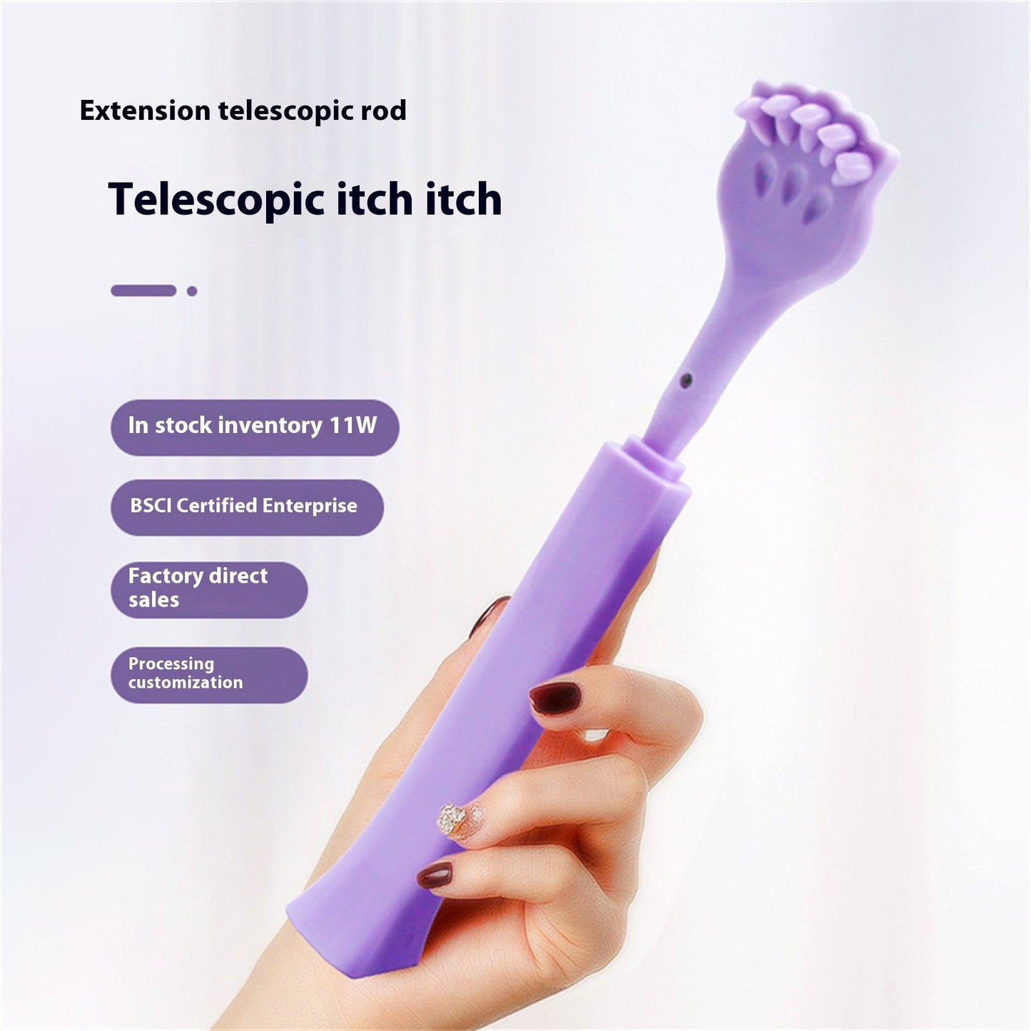 Portable Extendable Telescopic Back Scratchers Cat Claw, Do Not Want People Itching and Scratching, Multifunctional Scratching and Itching Artifact, Scratch Back Telescopic Purple