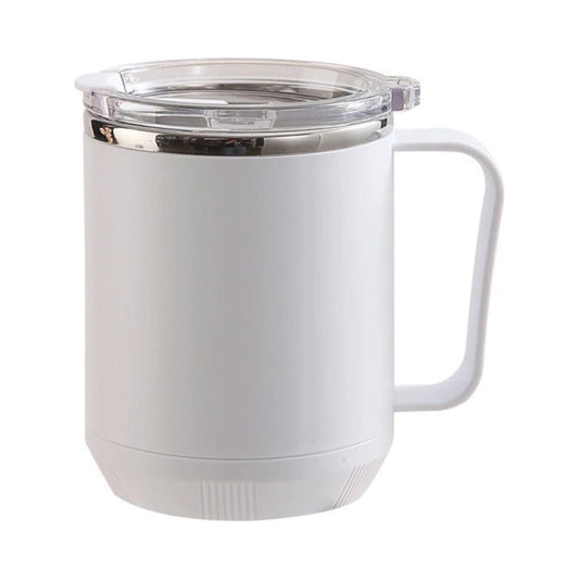 Coffee Mug With Handle, Insulated Stainless Steel Coffee Travel Mug, Reusable Coffee Cup With Lid, Microwave Safe Cups, For Tea, Latte, Cocoa, Milk, Office And Home Tea Cup White