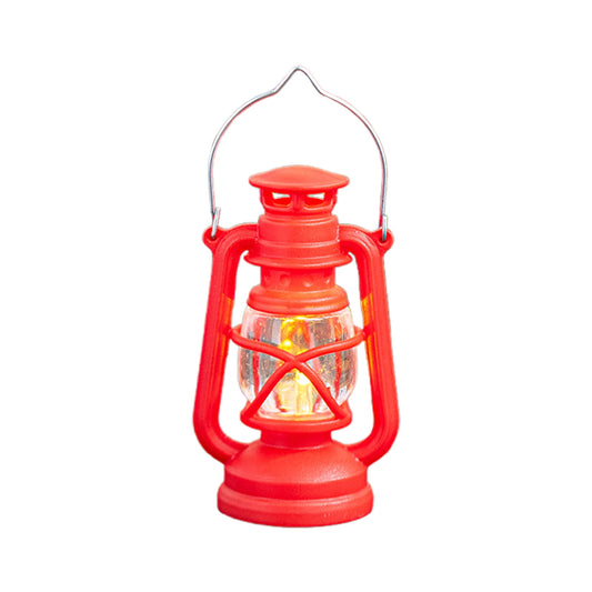 Vintage LED Hurricane Lantern, Warm White Battery Operated Lantern, Antique Metal Hanging Lantern with Dimmer Switch, 2024 New 150 Lumen for Indoor or Outdoor Usage Red