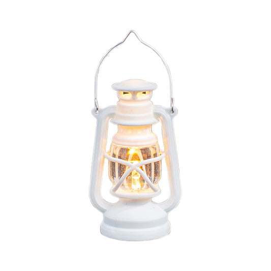 Vintage LED Hurricane Lantern, Warm White Battery Operated Lantern, Antique Metal Hanging Lantern with Dimmer Switch, 2024 New 150 Lumen for Indoor or Outdoor Usage White
