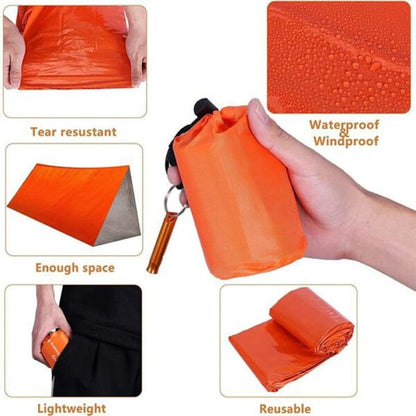 Emergency Sleeping Bag, Waterproof Emergency Sleeping Bags for Survival, 84X36in Sleeping Bag ,Pocket Size Survival Blanket, 3/4/5 PCS Thermal Bivy Sack for Outdoor Camping, Hiking 5PCS