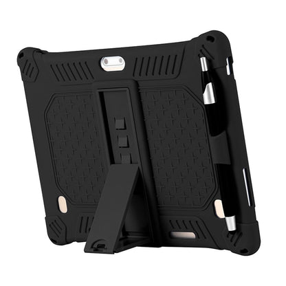 10,10.1 inch Silicone Tablet Case with Stylus Pen & Shoulder Strap, Universal Shockproof Silicone Cover Case,Soft Portable Protective Cover for Android Tablet PC Black