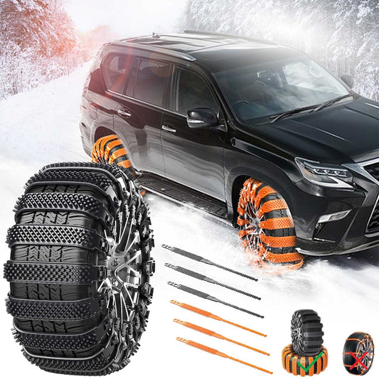 Reusable Anti Snow Chains of Car,Snow Tire Chains,Universal Adjustable Emergency Portable Snow Tire Chains for Car SUV Pickup Trucks Car Vuyungers Snow Chains Non-Slip Cable Tie Orange